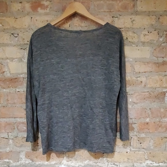 Joie Linen Silk Gray Top - Picture 4 of 6
